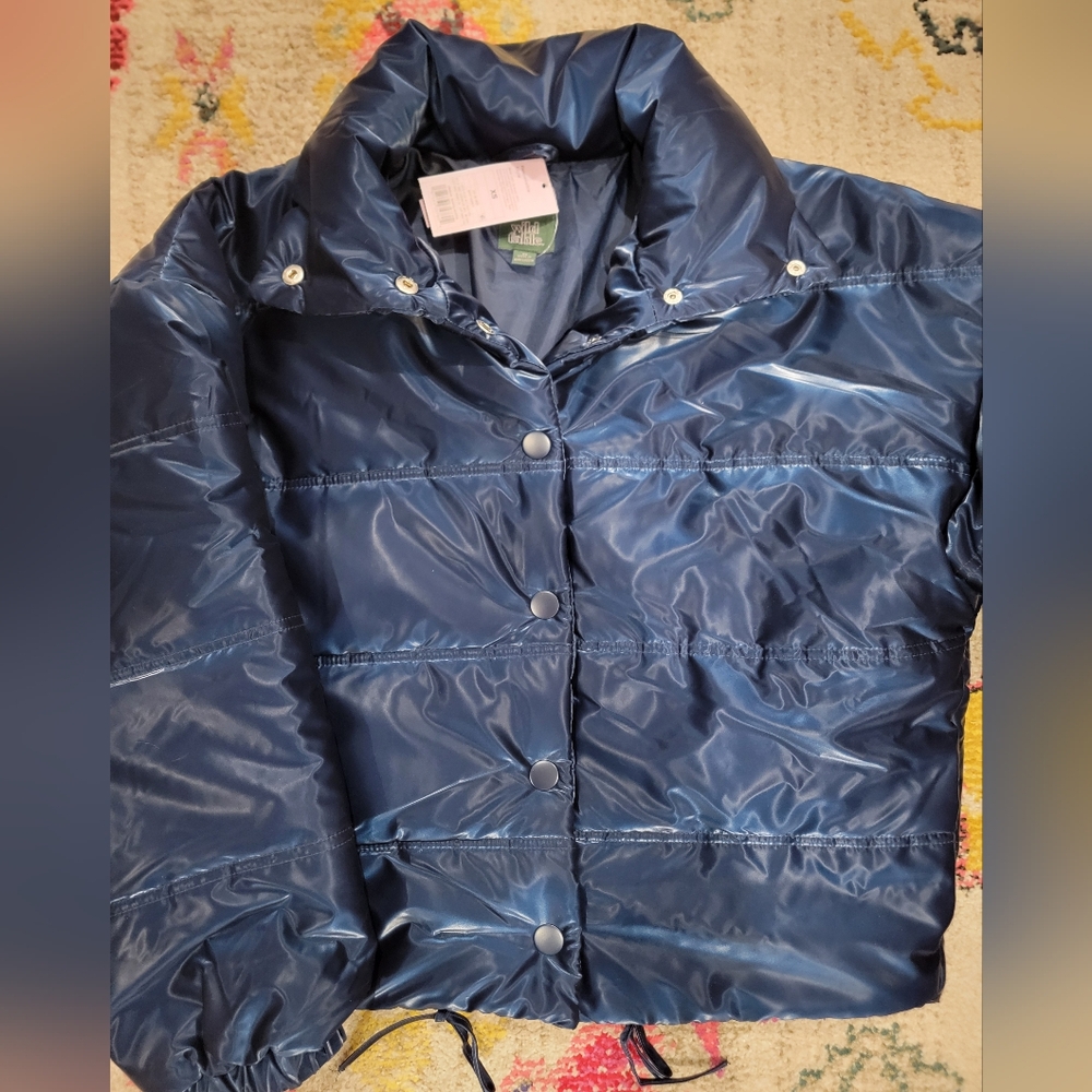 Wild Fable NWT Metallic Blue Puffer - Picture 4 of 5